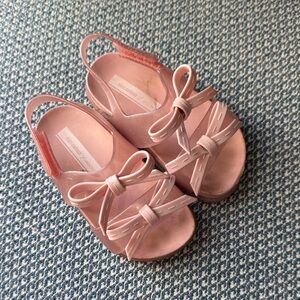 Mini Melissa Blush Bow Sandals